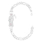 Pulsera Santa Muerte Zirconias Figaro 3x1 Plata 925 6 Mm Blanco 6 Cm 22 Cm
