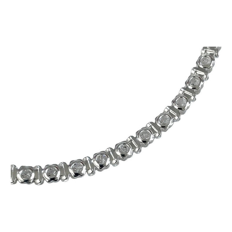 Pulsera Medalla Nudo De Bruja Con Zirconias En Plata Ley 925