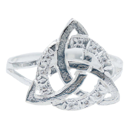 Anillo Diamntado Triqueta Celta Zirconias Plata Ley 925