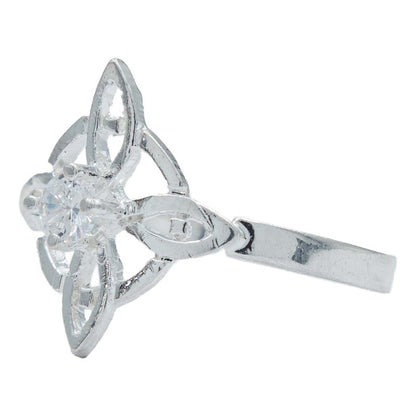 Anillo Nudo De Bruja Artesanal Zirconia Central Plata 925
