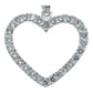 Collar Corazón Grande Contorno Amor Regalo Mujer Plata 925