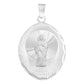 Dije Medalla Ovalada Diamantada San Judas Plata 925 2.2 Cm