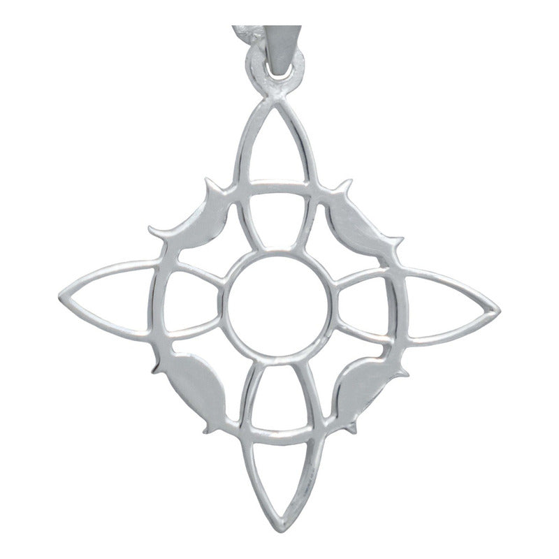 Dije Nudo Bruja Liso Fases Lunares Ligero Mujer Plata 925