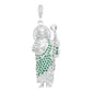 Dije 3d Medalla San Judas Tadeo Grande Zirconias Plata 925 Verde