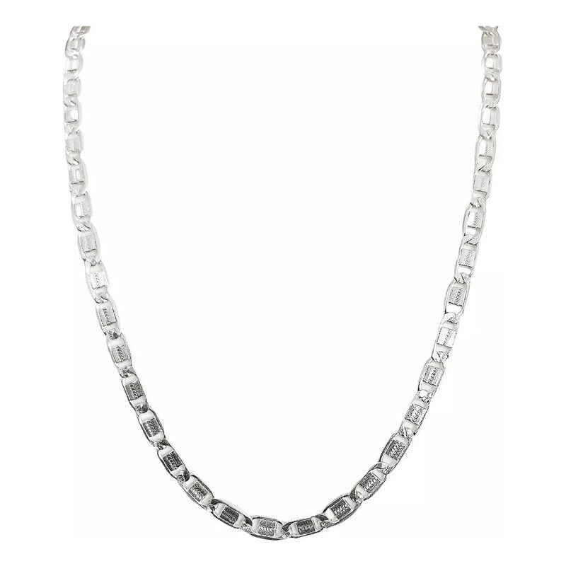 Cadena De Plata Ley .925 Marinera Diamantada 60 Cm X 4 Mm