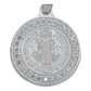 Dije Medalla San Benito Oración Zirconias Plata 925 1.6 Cm Blanco