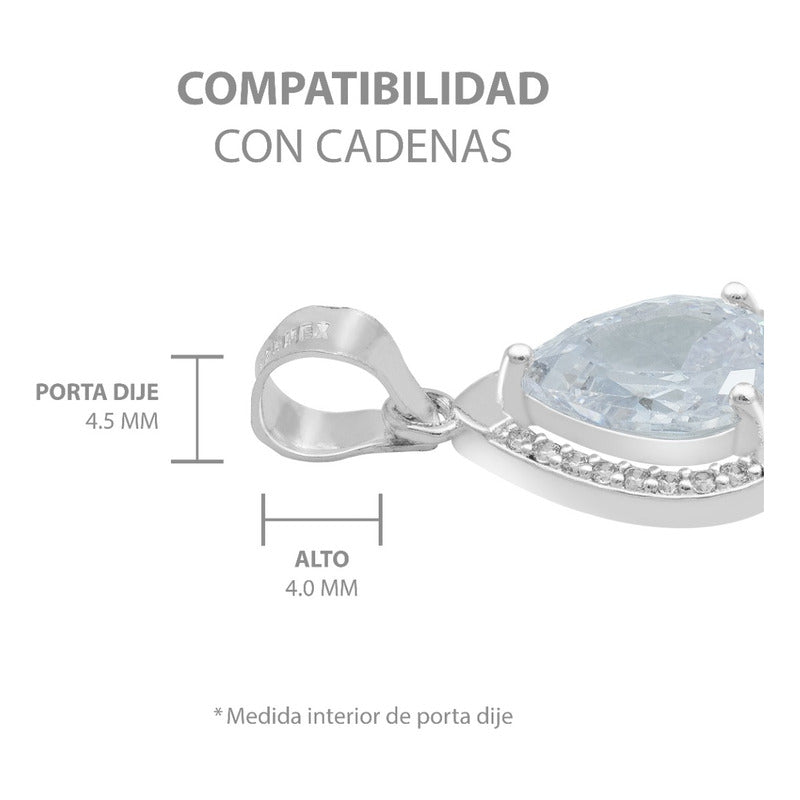 Dije Gota Zirconias Amor Mujer Regalo Joyería Moda Plata 925