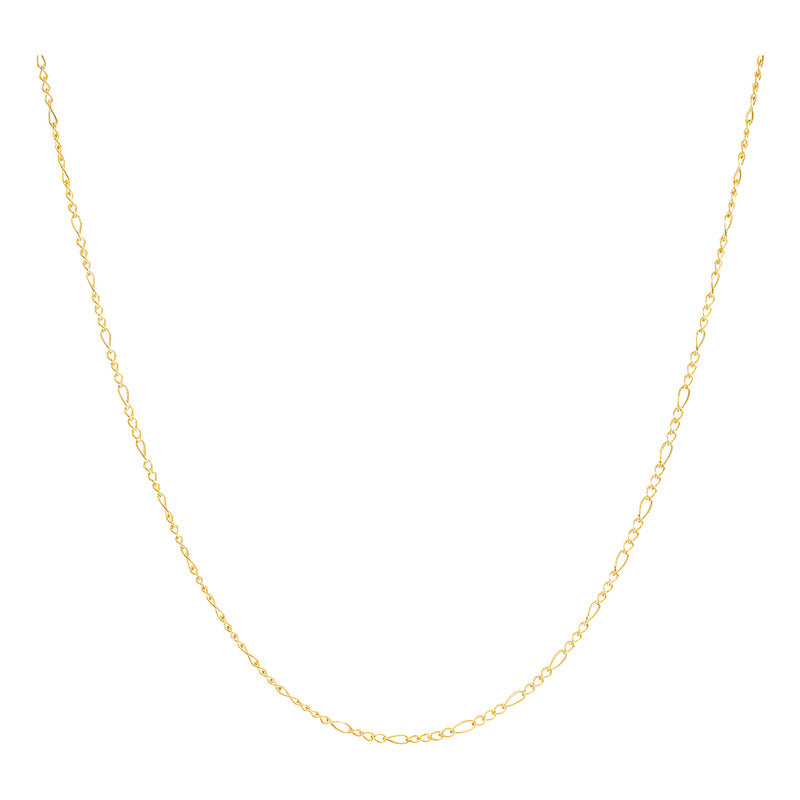 Cadena Fígaro 3x1 Mujer Regalo Oro 10k 55 Cm X 1 Mm 1.4g Amarillo