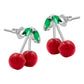Joyaris Aretes Cereza Plata 925 Mujer Broche Mariposa Regalo