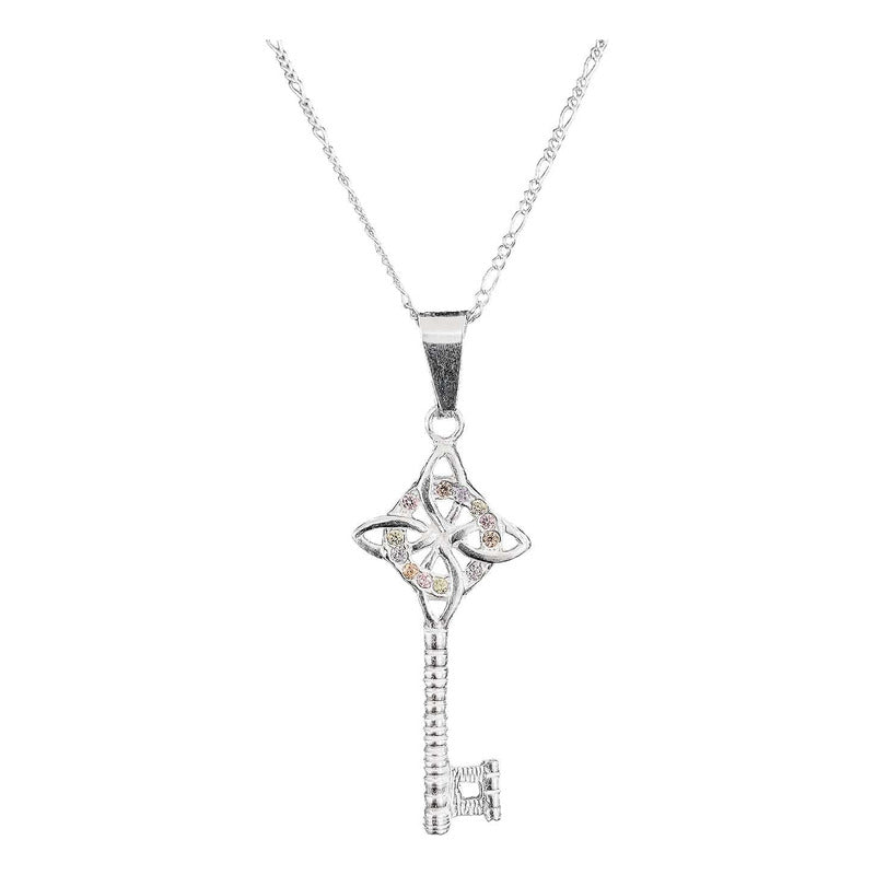 Dije Llave Nudo De Bruja Plata 925 + Cadena Plata Ley 925