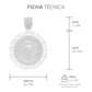 Dije Medalla San Judas Grecas Zirconias Plata 925 3.4 Cm Blanco