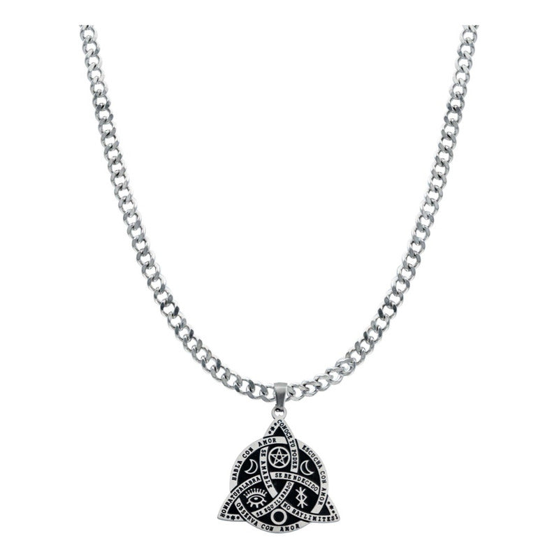 Collar Nudo Bruja Celta Vikingo Triqueta Irlanda Acero Inox