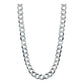 Cadena Cubana Gruesa Diamantada Plata 925 Hombre 80 Cm X 7mm
