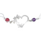 Pulsera Corazón Mariposas Piedra Natural Cuarzo Plata 925
