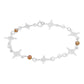 Pulsera Nudo De Bruja Laser Cristales Regalo Mujer Plata 925 Café Blanco 19 Cm