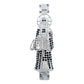 Pulsera Rolo Gruesa Santa Muerte Grande Zirconias Plata 925