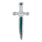 Dije Grande Espada San Miguel Corazón Zirconias Plata 925