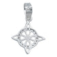 Dije Mini Nudo De Bruja Cleta Plano Zirconias Plata 925