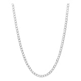 Cadena Cubana Diamantada Barbada Hombre Plata925 45cm X 5mm Plateado