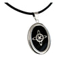 Collar Ajustable Caucho Nudo De Bruja Encapsulada Plata 925