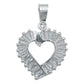 Collar Corazón Chico Zirconia Baguette Amor Regalo Plata925