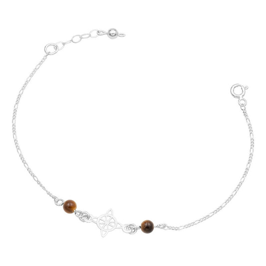 Joyaris Pulsera Nudo Bruja Figaro Plata 925 Mujer Ajustable Café