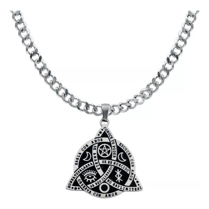 2 Pzs Collar Nudo Bruja Celta Vikingo Triqueta Amuleto Inox