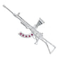 Dije Mediano Rifle Ak 47 Cuerno De Chivo Plata Solida S925