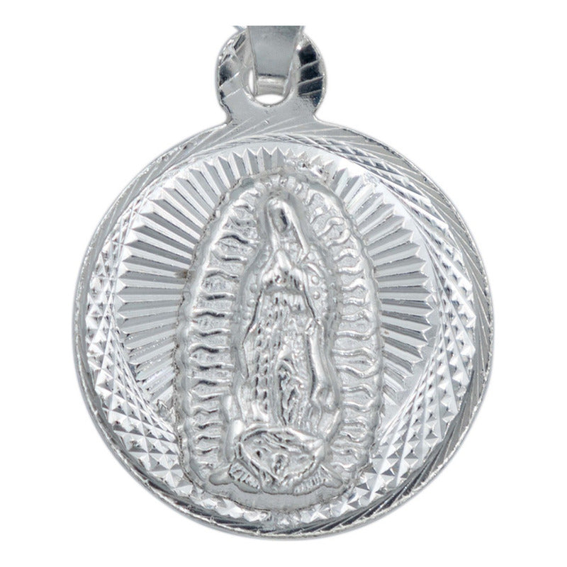 Medalla Doble Vista San Judas Virgencita Plata 925 1.7 Cm Plateado
