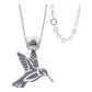 Collar Ajustable Colibri Esmaltado Mujer Regalo Plata 925