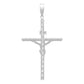 Dije Cruz Tubular Diamantado Ajedrez Cristo Plata 925 7 Cm Plateado