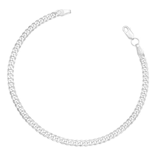 Pulsera Cubana Cerrada Hombre Mujer Regalo Plata 925 4 Mm Plateado 6 Cm 22 Cm