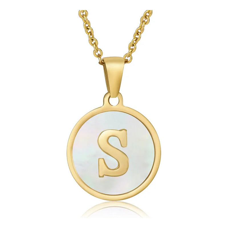 Collar Letras Iniciales Acero Inoxidable Regalo Mujer Amor