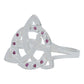 Anillo Diamntado Triqueta Celta Zirconias Plata Ley 925