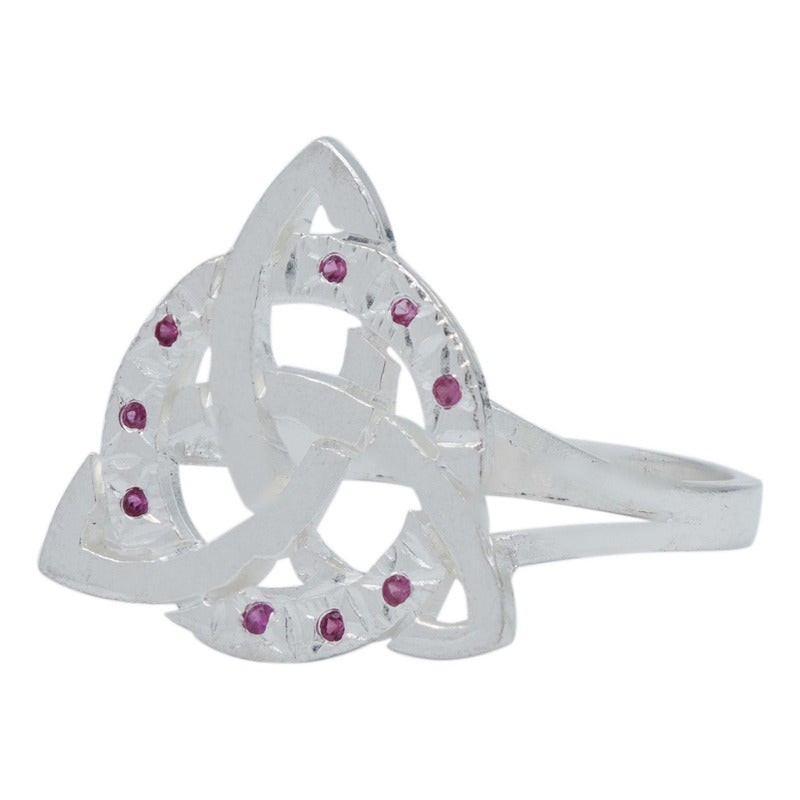 Anillo Diamntado Triqueta Celta Zirconias Plata Ley 925