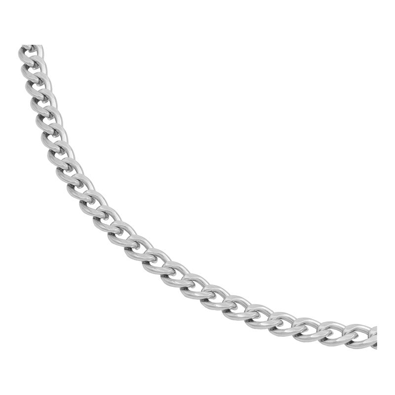Cadena Collar Cubano De Hombre Mujer Acero Inox Plateado