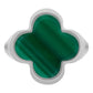 Anillo Grande Hombre Mujer Trebol Esmaltado Resina Plata 925 Verde 8