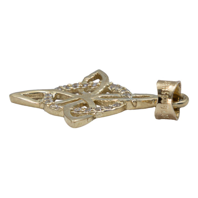 Dije Nudo Bruja Celta Zirconias Regalo Mujer Oro 10k 2.7 Cm