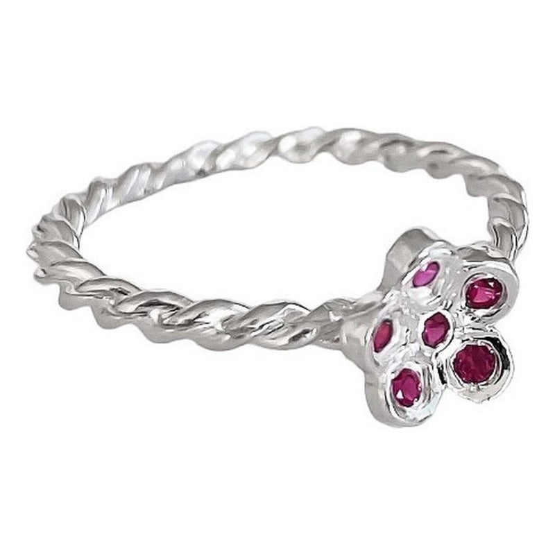 Anillo Flor Primavera Verano Regalo Promesa Solida 925