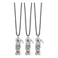 3 Piezas Collar Dije Santa Muerte Calavera Piedra Caucho
