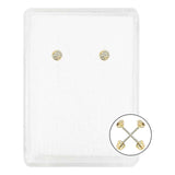Aretes Broquel Bicel Zirconia Amor Mujer Regalo 2 Mm Oro 10k