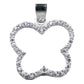 Dije Collar Flor Zirconias Mujer Regalo + Cadena Plata 925 Blanco Alto/ancho 1.9 Cm X 1.4 Cm