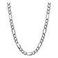 Cadena Figaro 3x1 Diamantada Hombre Plata 925 8 Mm X 65 Cm