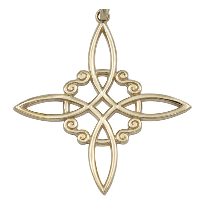 Dije Nudo De Bruja Mediano Liso Unisex Oro 10k Italy