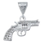 Dije Pistola Chica Revolver Zirconias Belico Plata 925