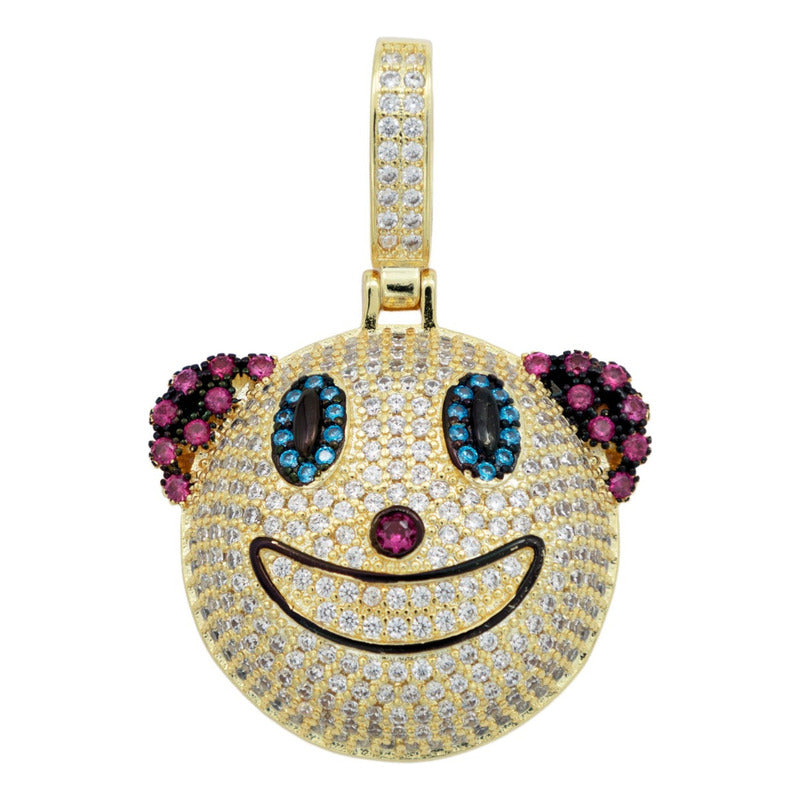 Dije Hombre Payaso Hiphop Piedra+ Cadena Regalo Chapa Oro14k
