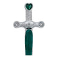 Dije Grande Espada San Miguel Corazón Zirconias Plata 925