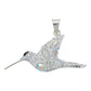 Colibri Dije Arete Cadena Piedras Conjunto Mediano Plata 925