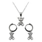 Juego Ositos Piedras Amor Amistad + Dije + Cadena Plata S925