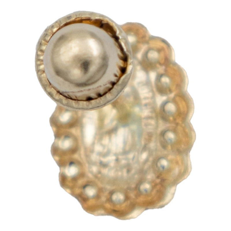 Arete Broquel Virgen Guadalupe Chico Zirconia Oro 10k